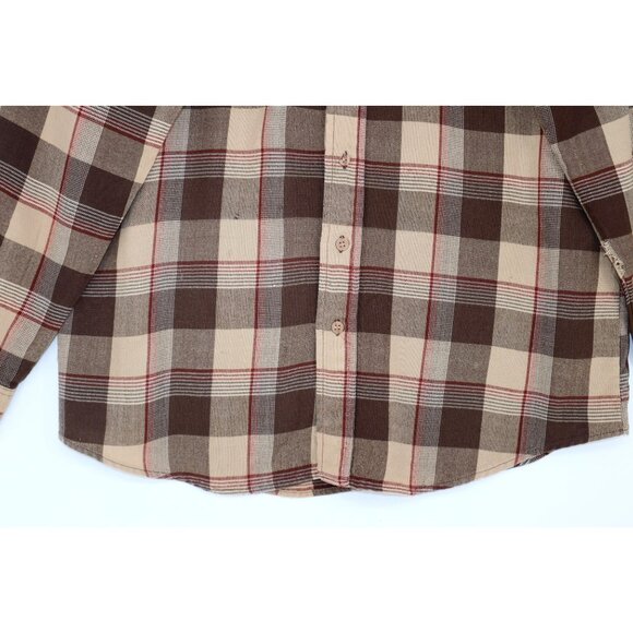 Sears Plaid Button-Up Flannel Shirt L Tall Vintage Y2K - Picture 5 of 10